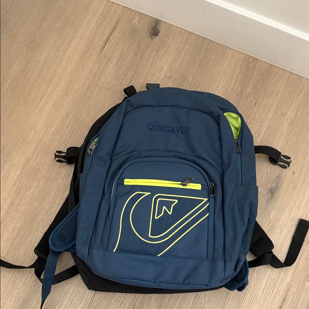 Quiksilver Navy and Neon Backpack